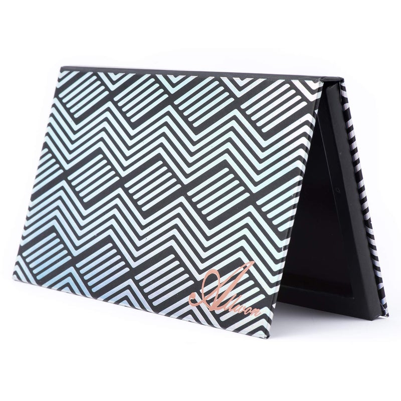 Allwon Magnetic Palette Black Empty Makeup Palette with Mirror and 20Pcs Adhesive Empty Palette Metal Stickers for Eyeshadow Lipstick Blush Powder - Image 1